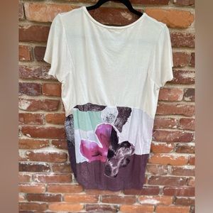 ZARA tunic knit top with art print at the bottom.